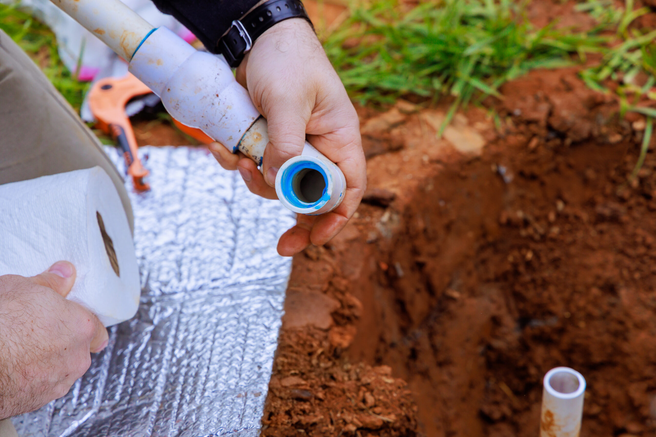 Connecting water to house with pvc glue pipes